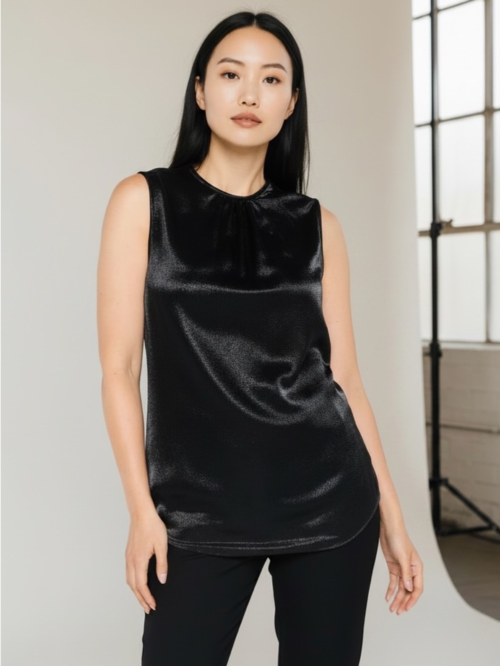 DSQUARED2 Black Satin Sleeveless Camisole